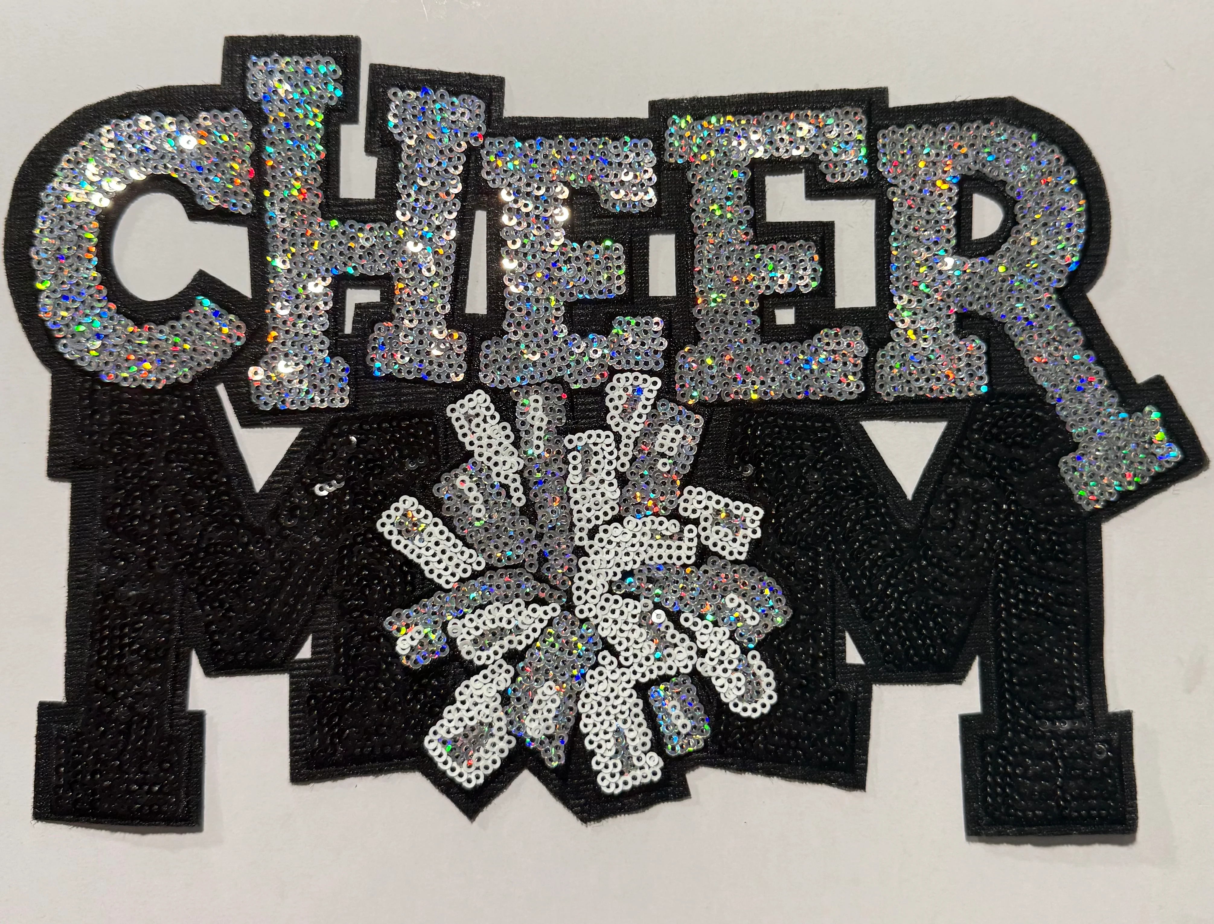 Silver Cheer Mom Shirt Patch